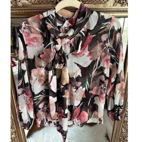 MISA Lulu High Neck Top In Flora Tropical Black XS NEW NWT! - Picture 6 of 8